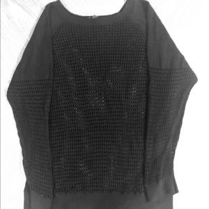 Express Black Mesh Top